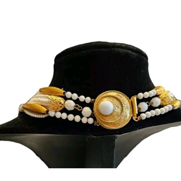 STUNNING 1950'S ORIGINAL by ROBERT Multistrand BEAD WHITE GOLD  20" NECKLACE - Picture 2 of 14